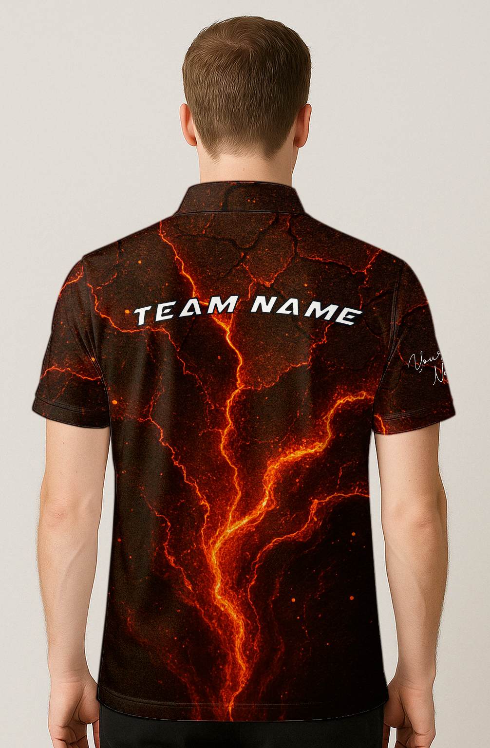 Volcanic Fissures Fiery Cracks Bowling Jersey