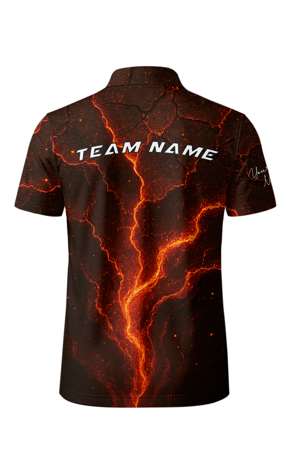Volcanic Fissures Fiery Cracks Bowling Jersey