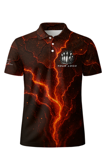 Volcanic Fissures Fiery Cracks Bowling Jersey