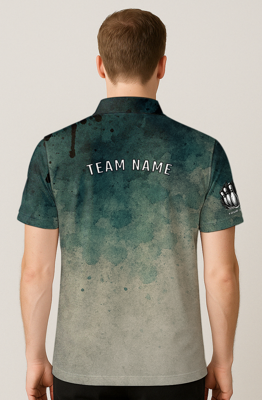 Grungy Watercolor Stain Texture Bowling Jersey