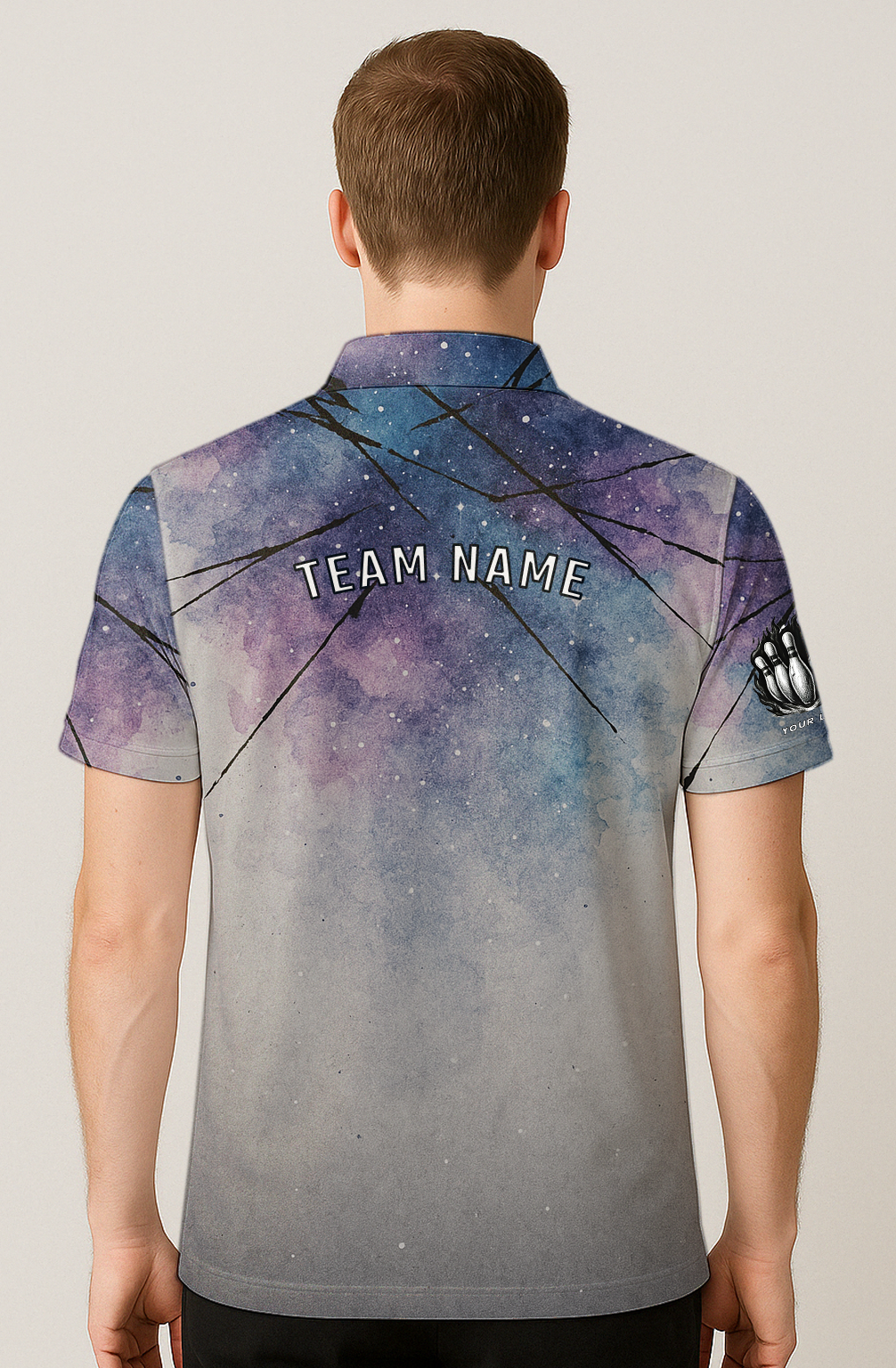 Watercolor Cosmic Shattered Space Bowling Jersey