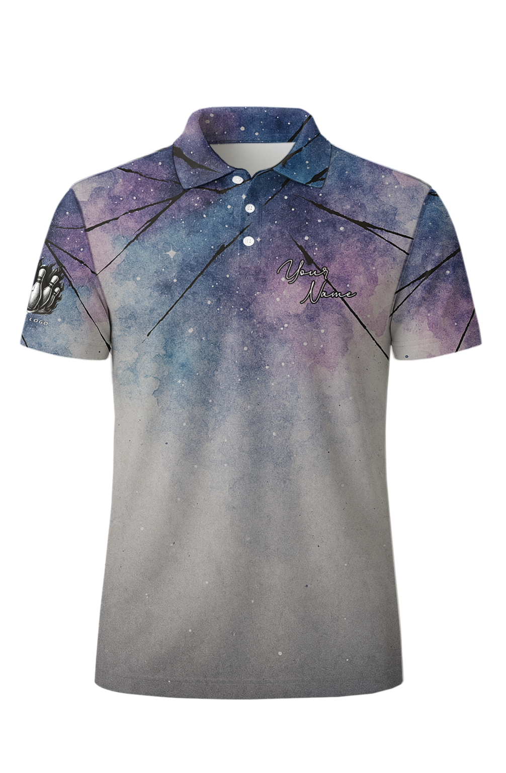 Watercolor Cosmic Shattered Space Bowling Jersey