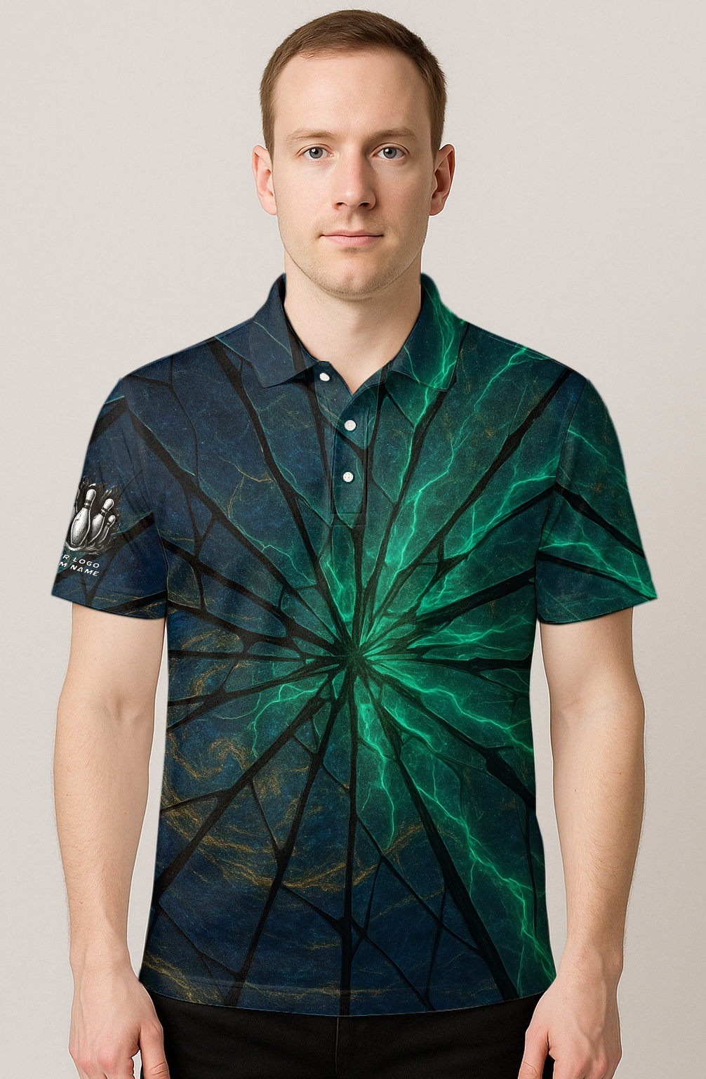Emerald Fractured Lightning Energy Bowling Jersey