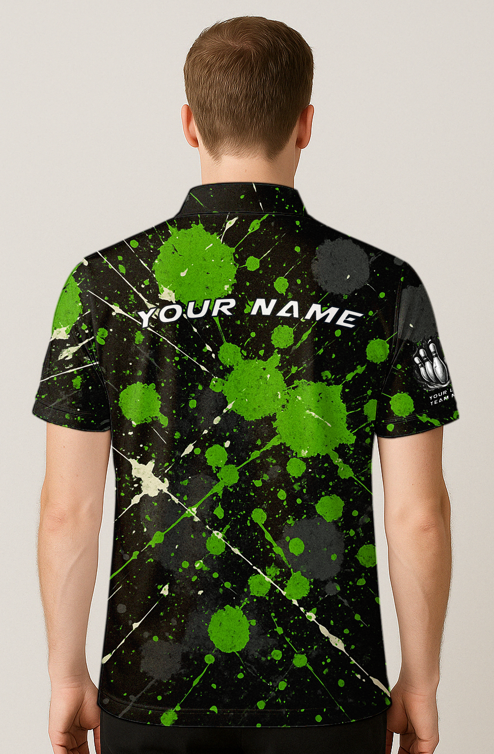 Lime Splatter Explosion Chaos Bowling Jersey