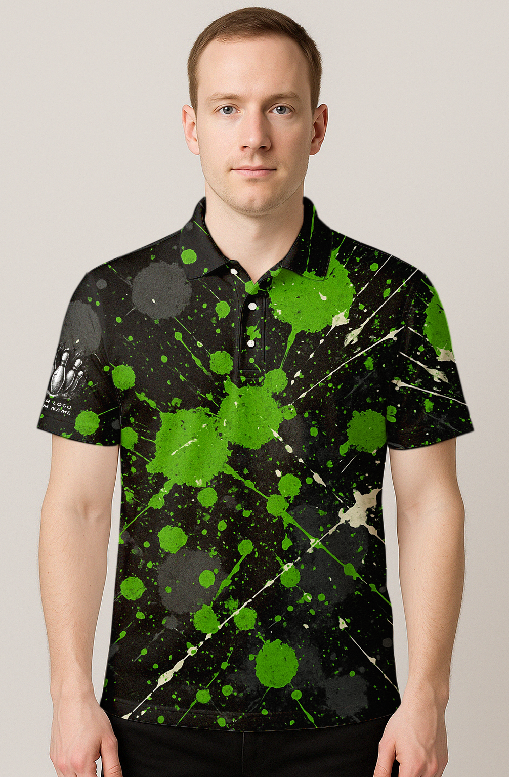 Lime Splatter Explosion Chaos Bowling Jersey