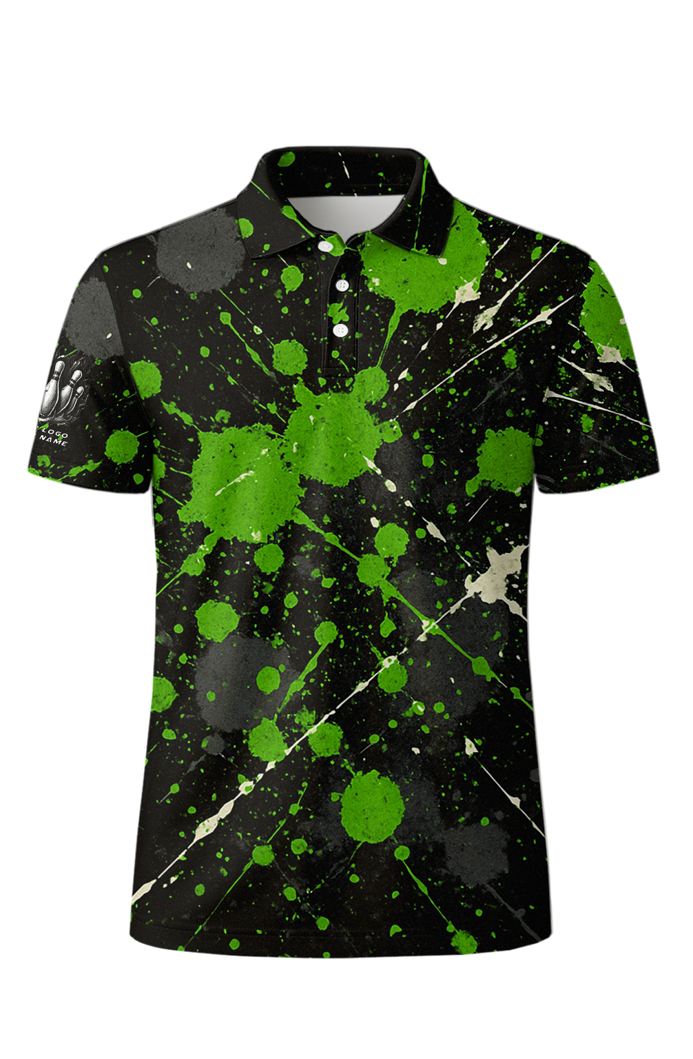 Lime Splatter Explosion Chaos Bowling Jersey