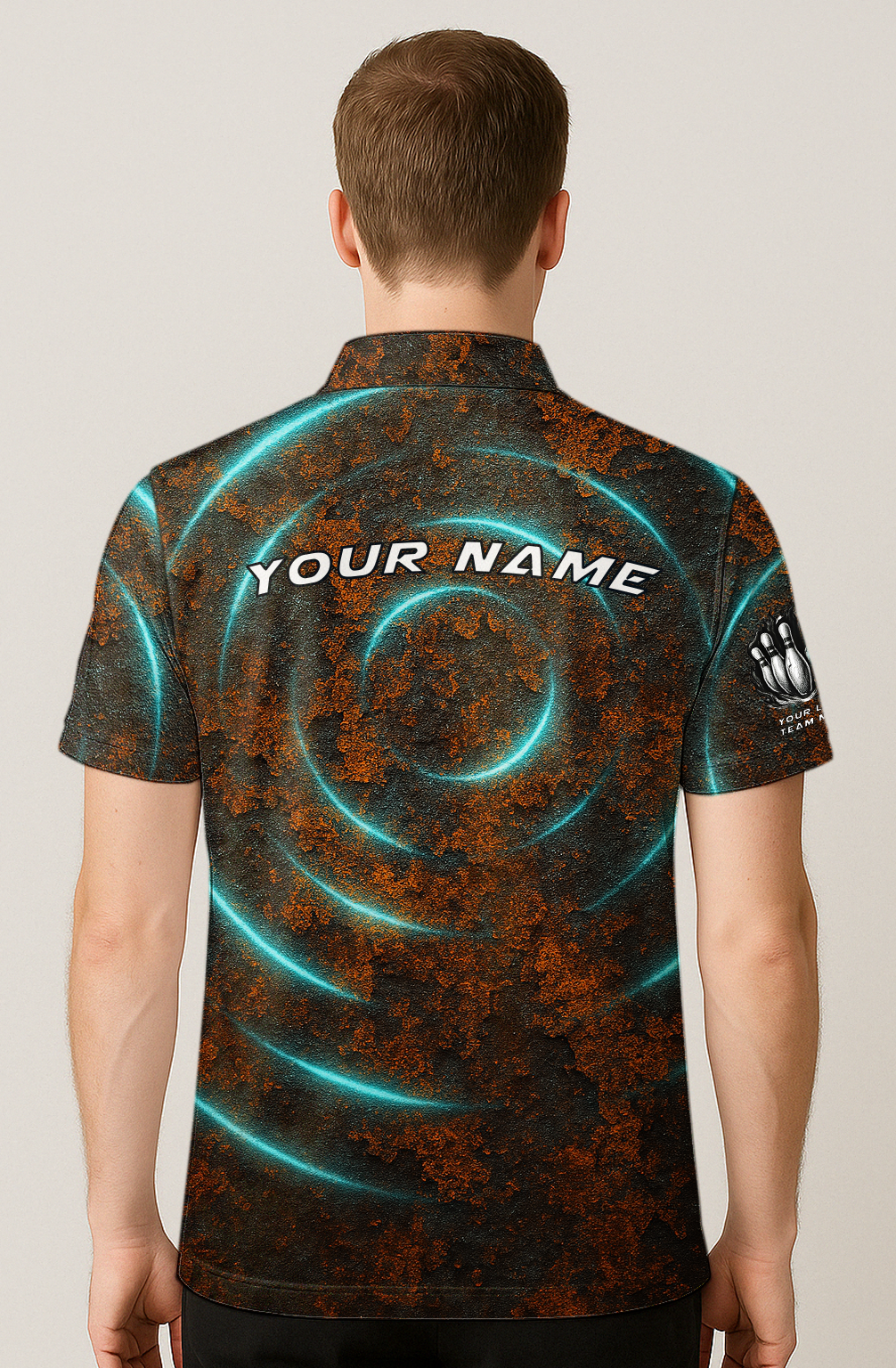 Electric Rust Vortex Glow Bowling Jersey