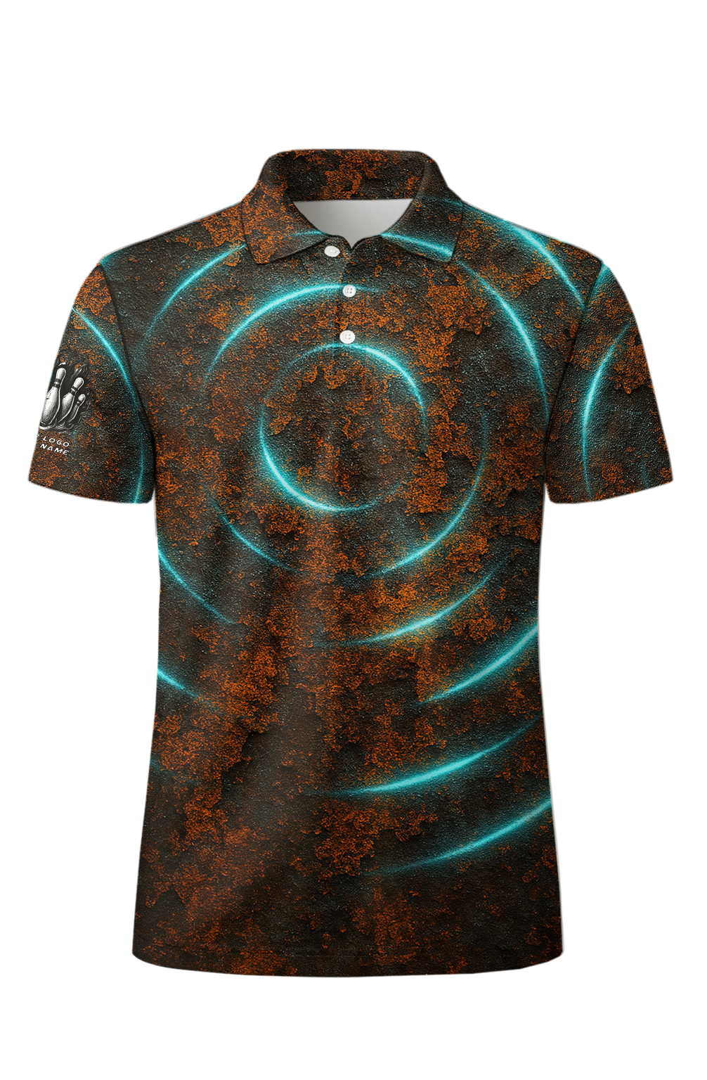Electric Rust Vortex Glow Bowling Jersey