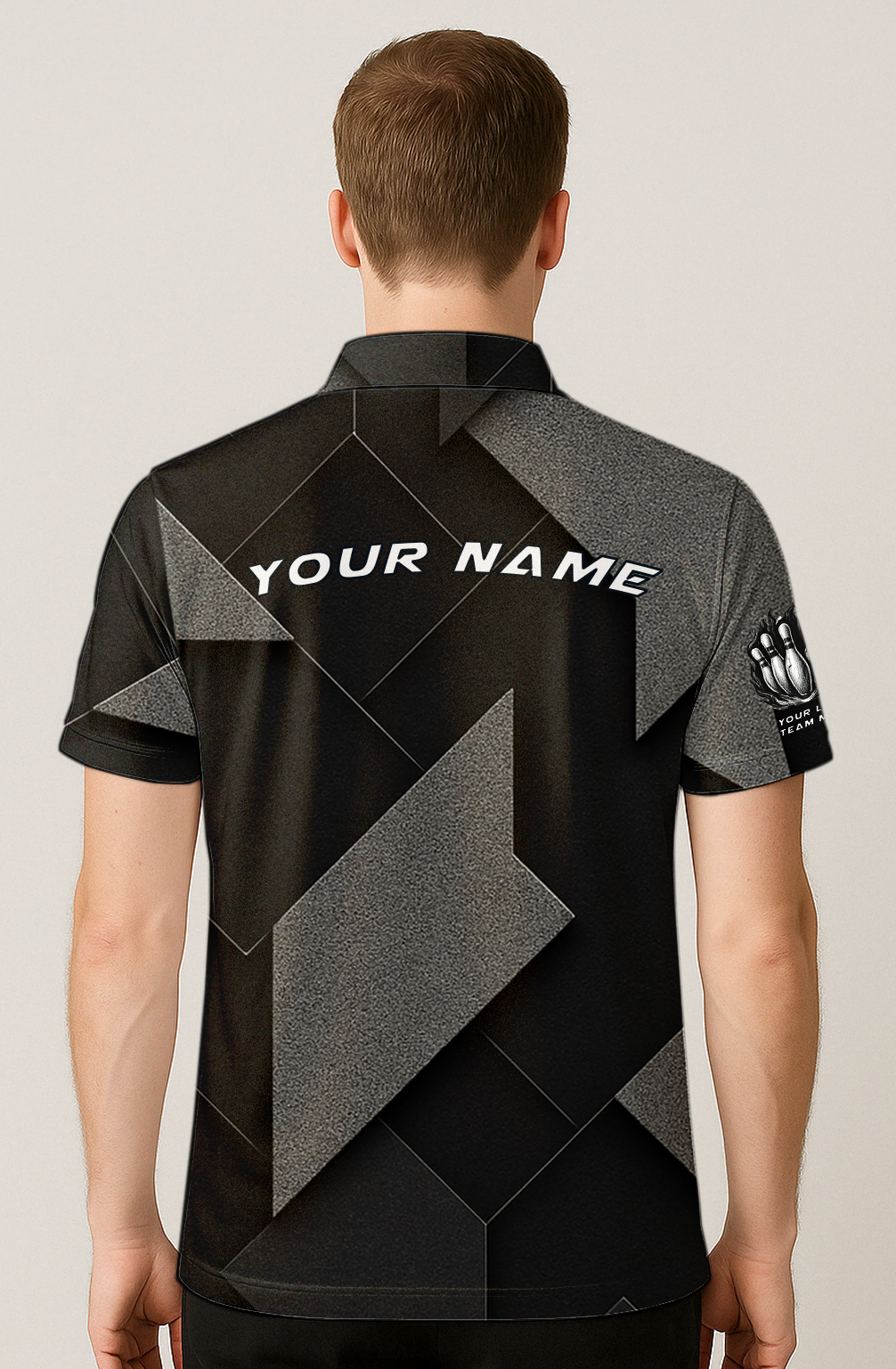 Monochrome Arrowhead Maze Lanes Bowling Jersey