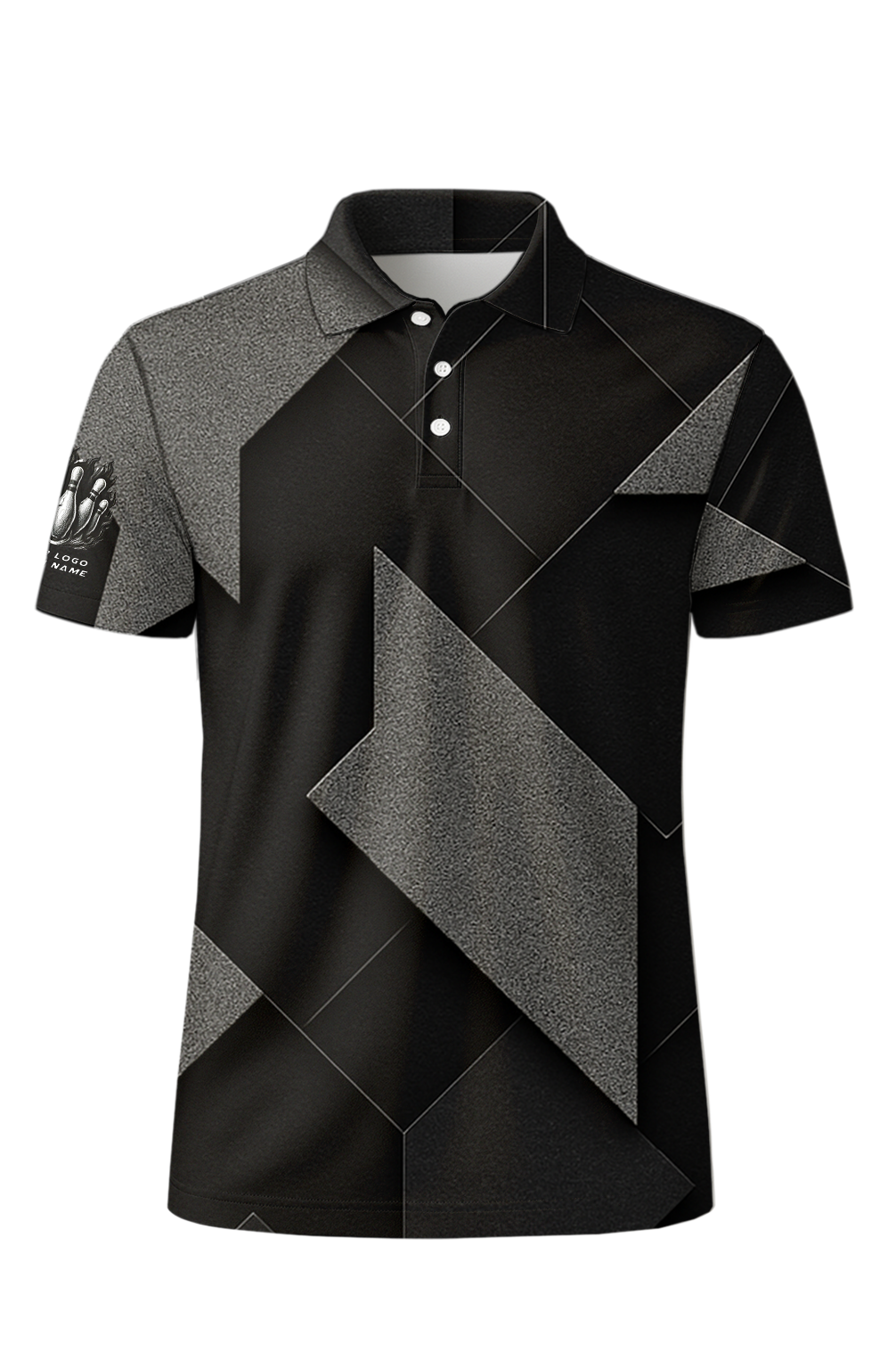 Monochrome Arrowhead Maze Lanes Bowling Jersey