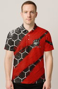 Distressed Crimson Hexagon Strike Bowling Jersey