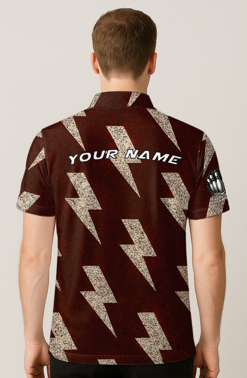 Rustic Lightning Bolt Strike Bowling Jersey