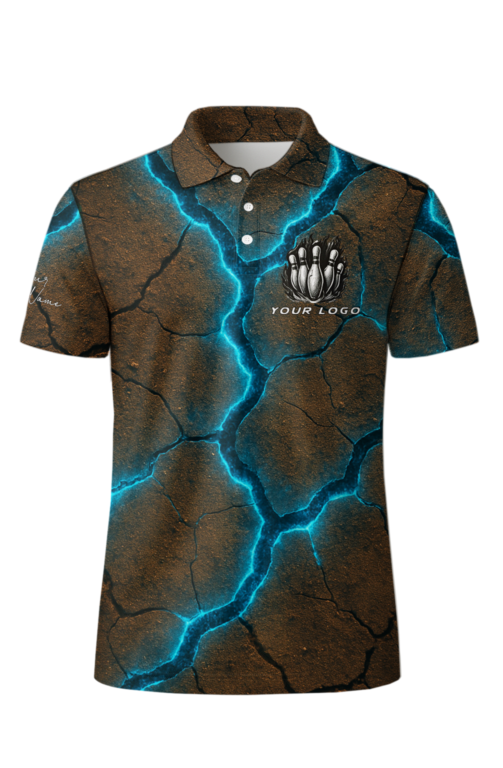 Cracked Earth Electric Veins Bowling Jersey