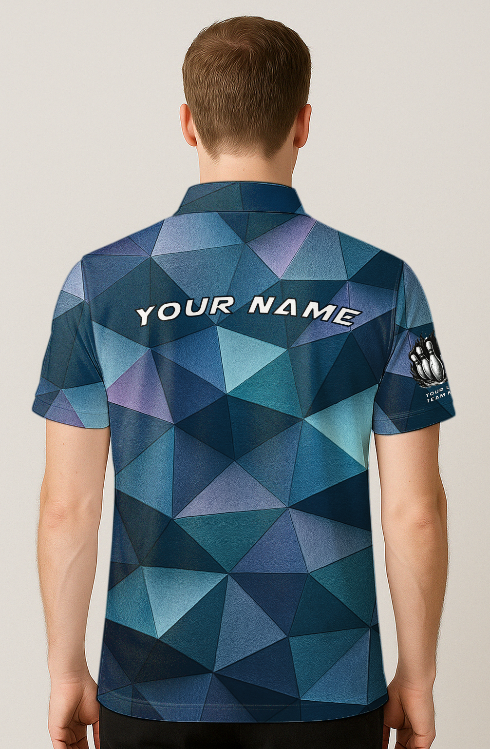 Geometric Low Poly Facets Bowling Jersey