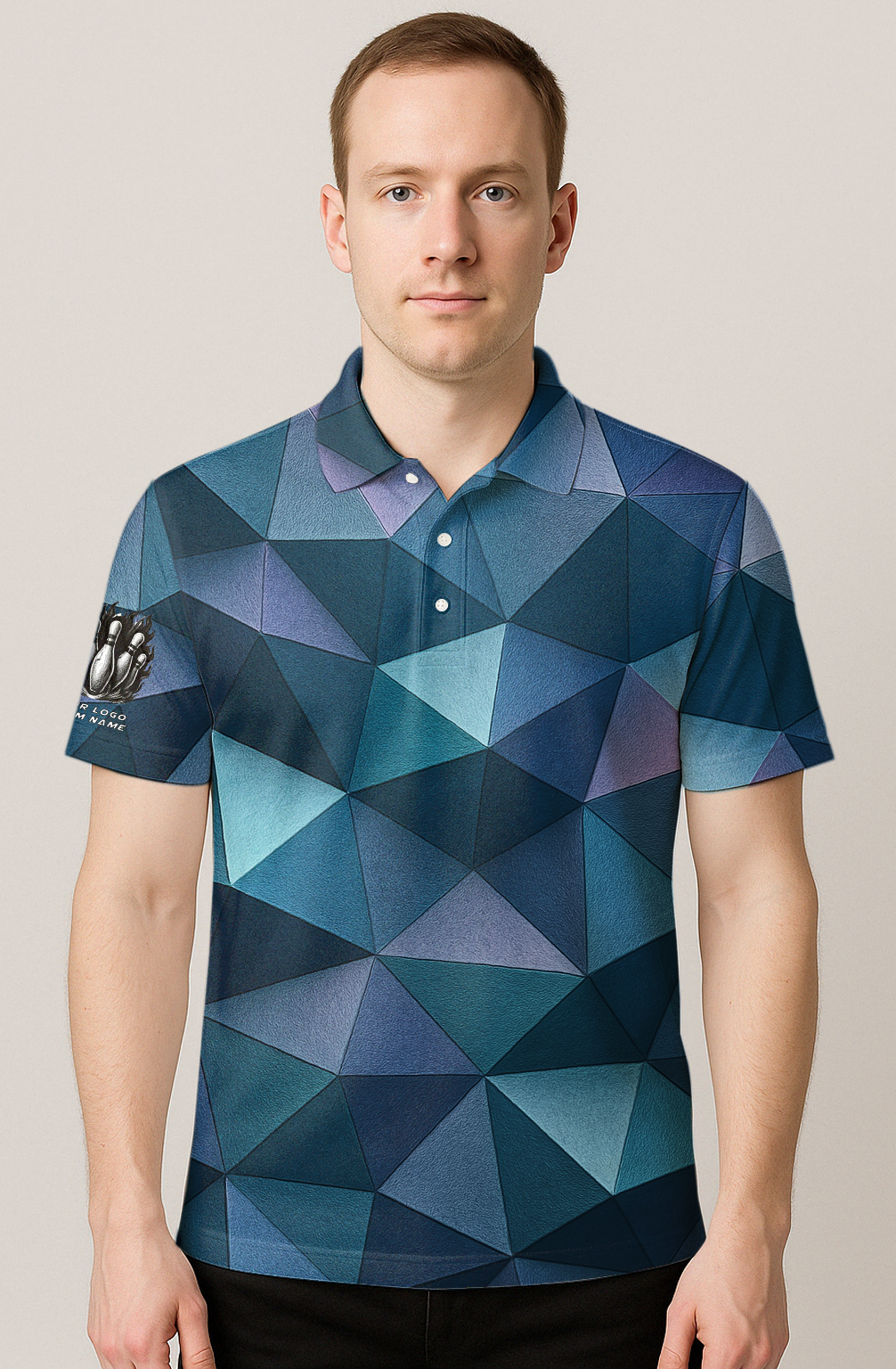 Geometric Low Poly Facets Bowling Jersey