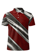 Metallic Red Stripes Glossy Bowling Jersey