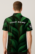 Lush Emerald Leaf Swirls Bowling Jersey