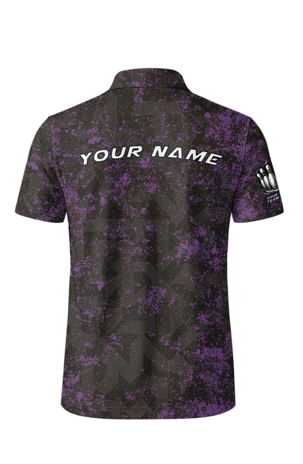 Grunge Purple Geometic Decay Bowling Jersey