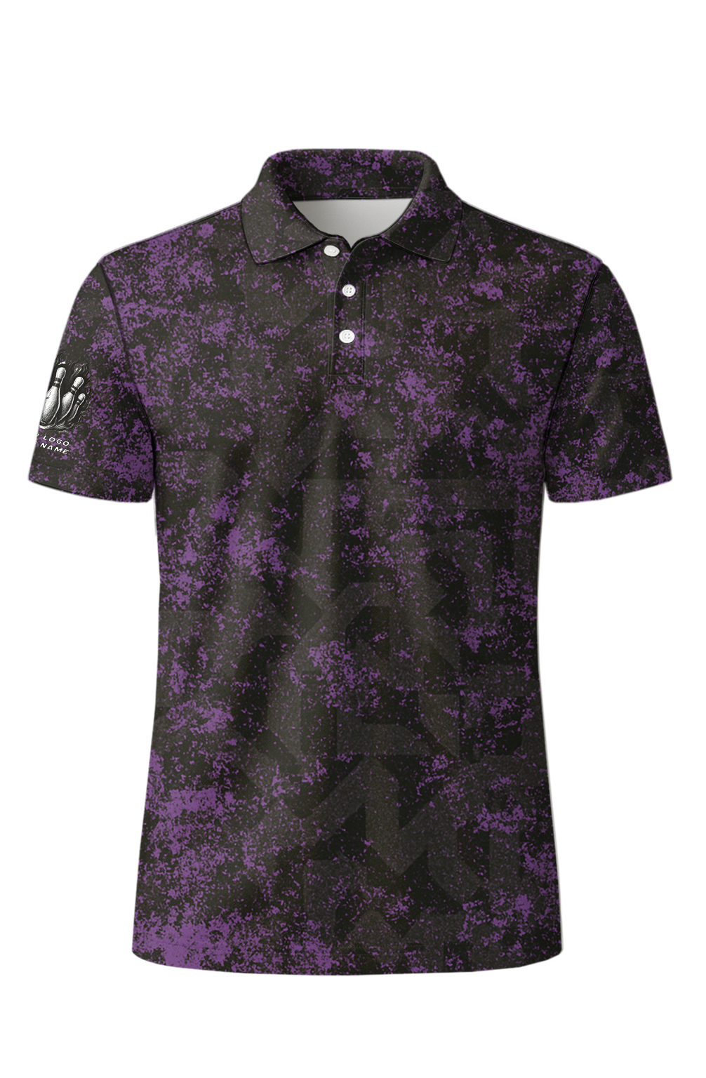 Grunge Purple Geometic Decay Bowling Jersey