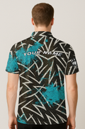 Sharp Fragmented Turquoise Splatter Bowling Jersey