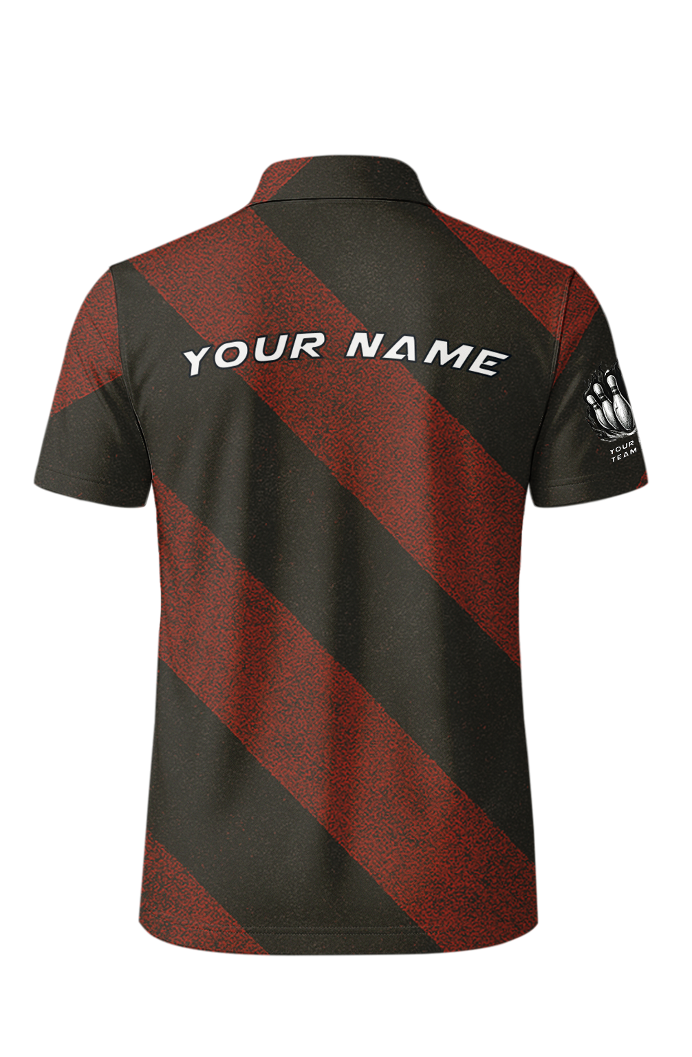Diagonal Crimson Pinstripe Lanes Bowling Jersey