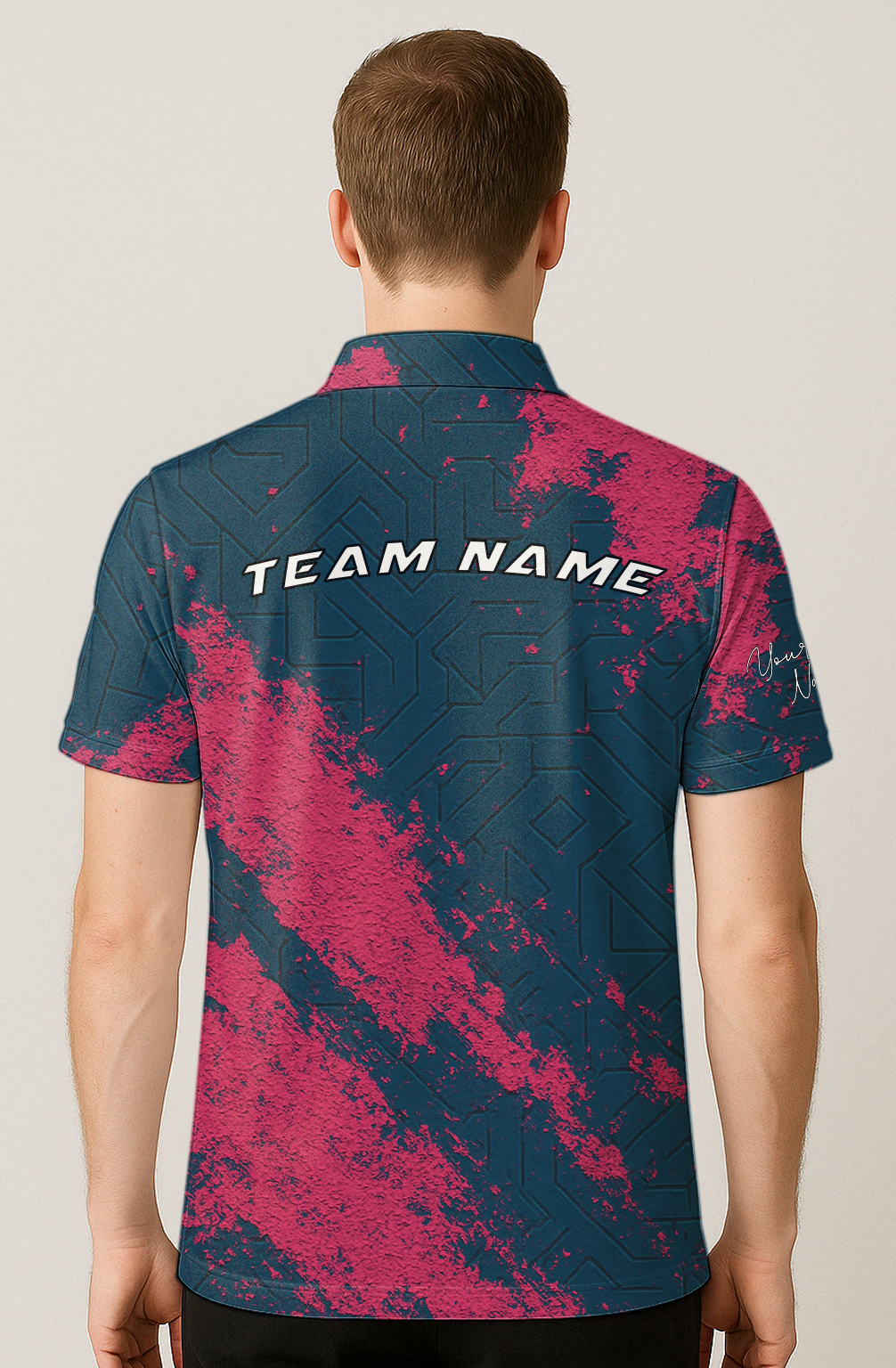 Distressed Rose Labyrinth Overlay Bowling Jersey