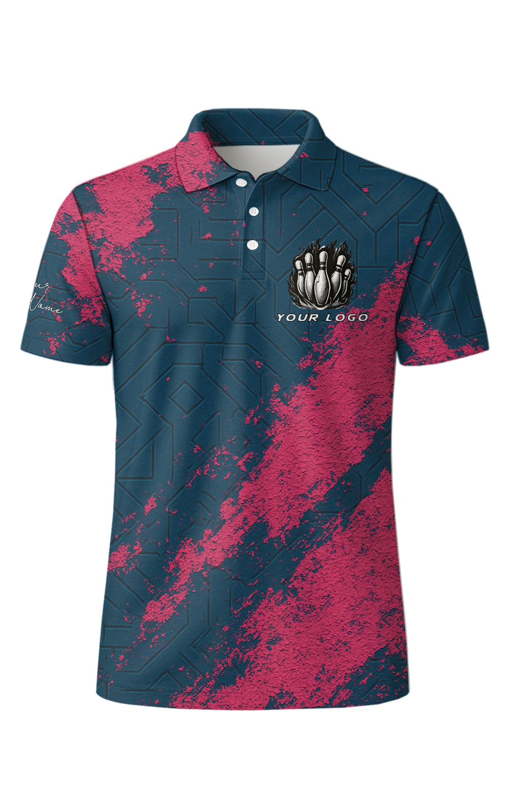 Distressed Rose Labyrinth Overlay Bowling Jersey