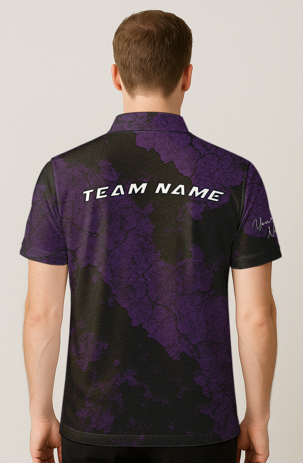 Dark Grunge Cracked Texture Bowling Jersey
