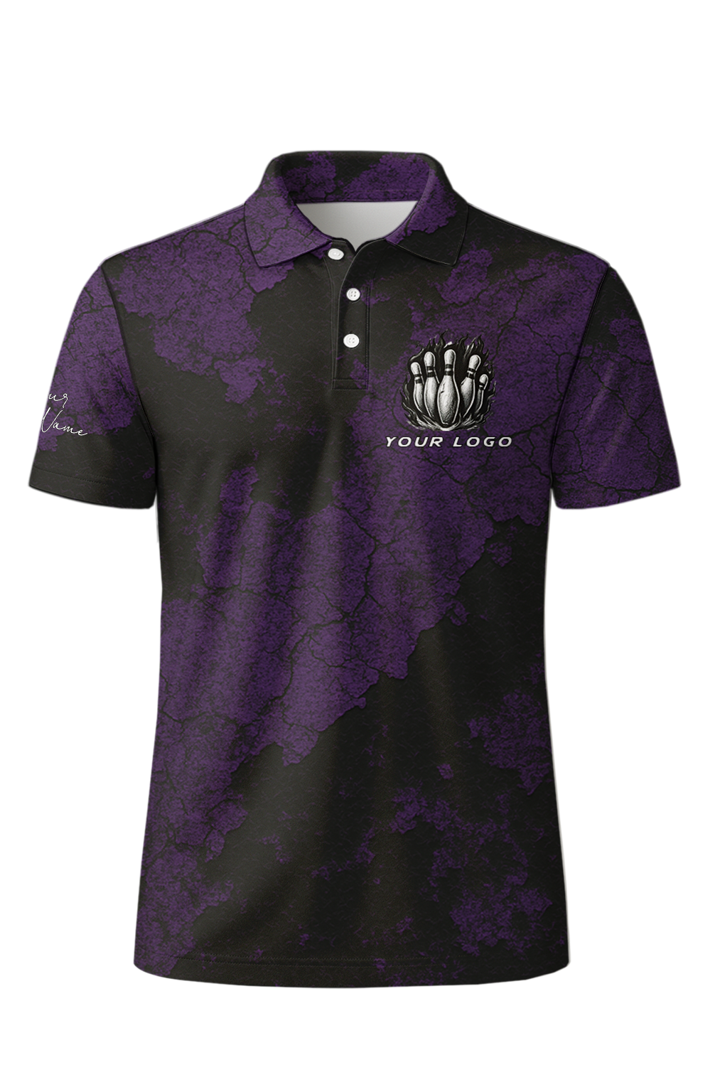 Dark Grunge Cracked Texture Bowling Jersey