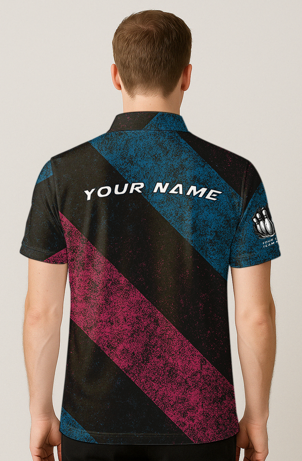 Retro Diagonal Stripes Bowling Jersey