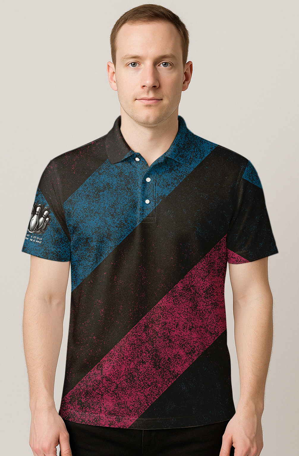Retro Diagonal Stripes Bowling Jersey