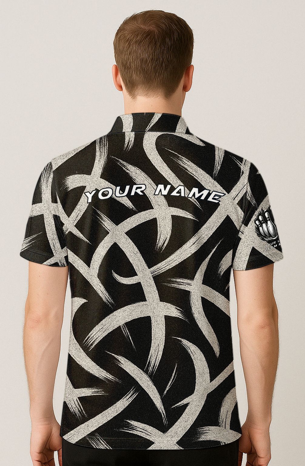Swirling Brush Strokes Bowling Jersey