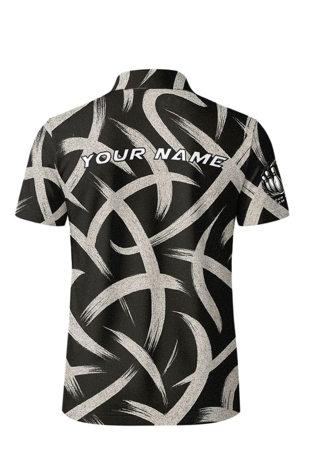 Swirling Brush Strokes Bowling Jersey