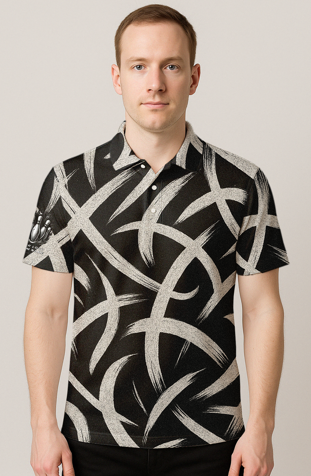 Swirling Brush Strokes Bowling Jersey