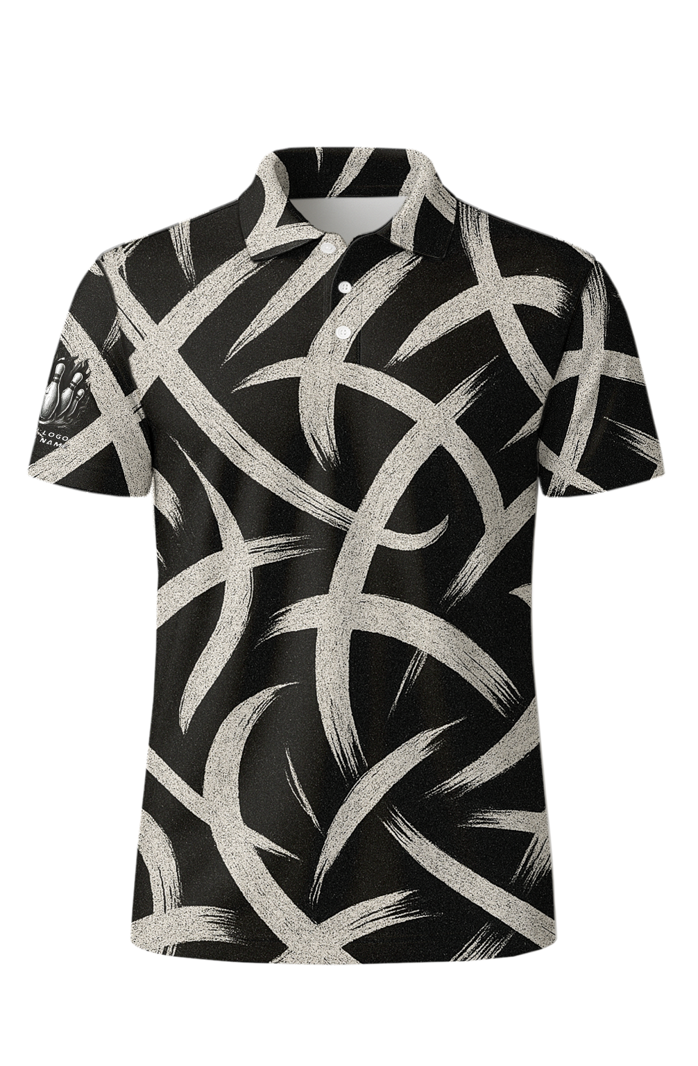 Swirling Brush Strokes Bowling Jersey