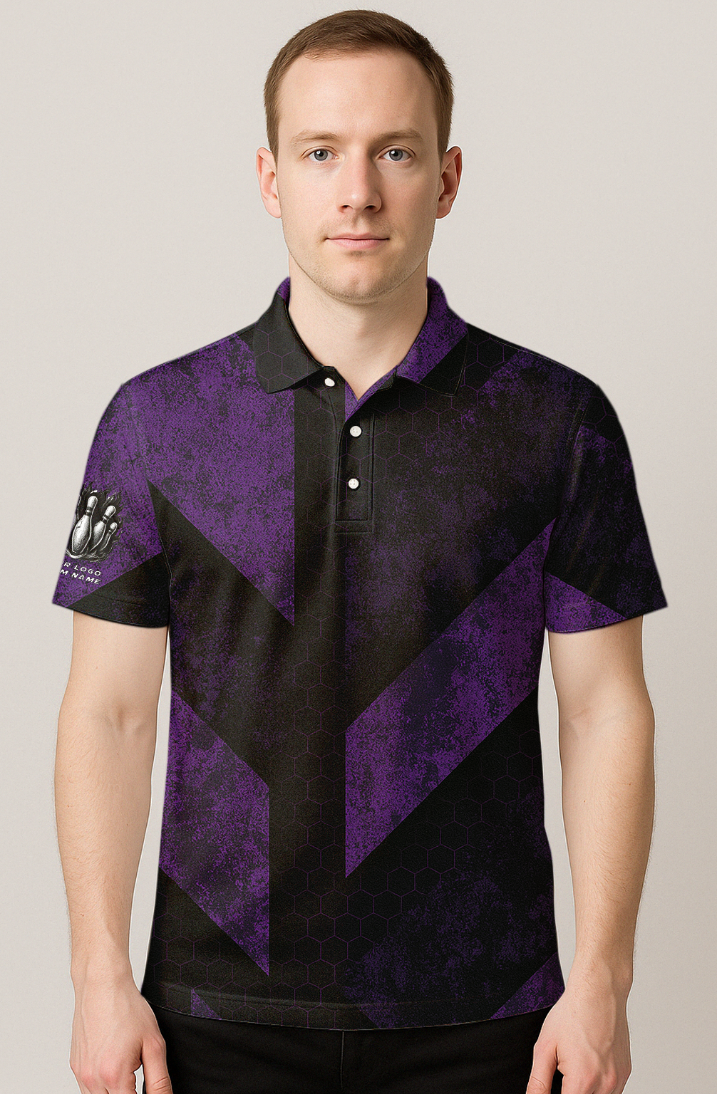 Geometric Chevron Honeycomb Bowling Jersey