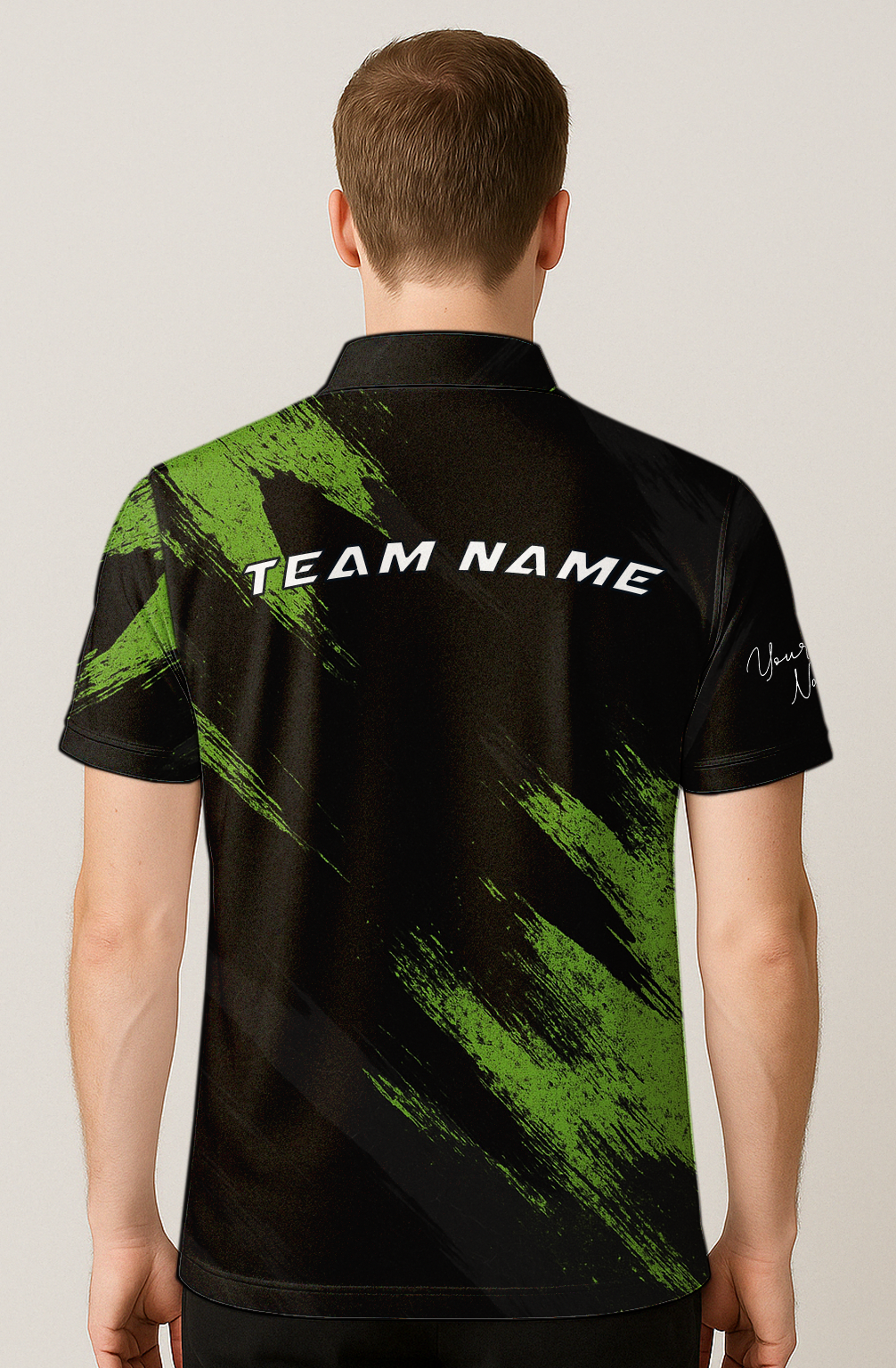 Lime Green Grunge Stroke Bowling Jersey