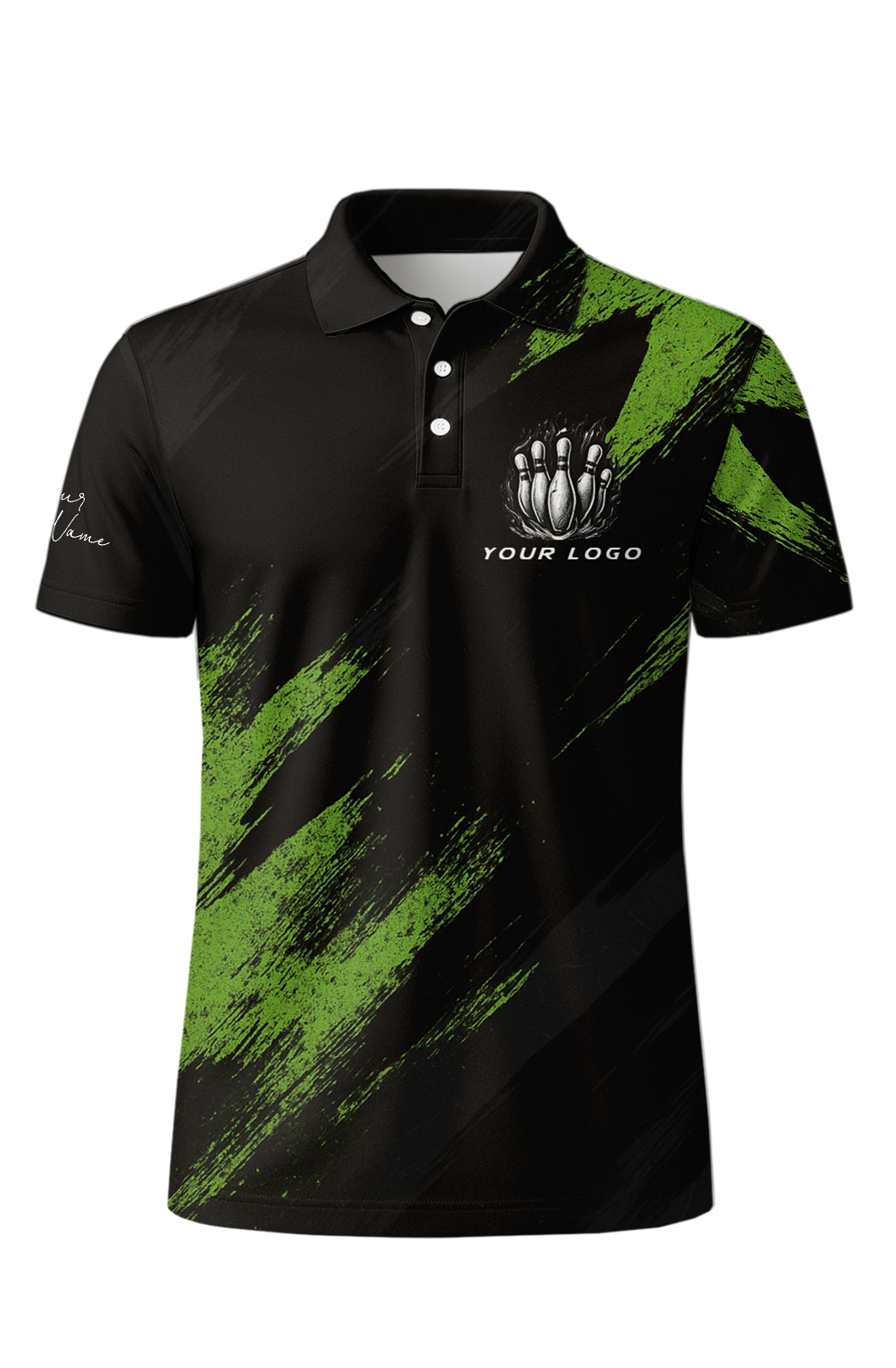 Lime Green Grunge Stroke Bowling Jersey