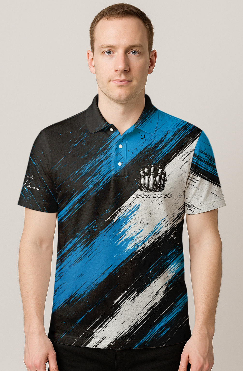 Diagonal Brush Stroke Bowling Jersey
