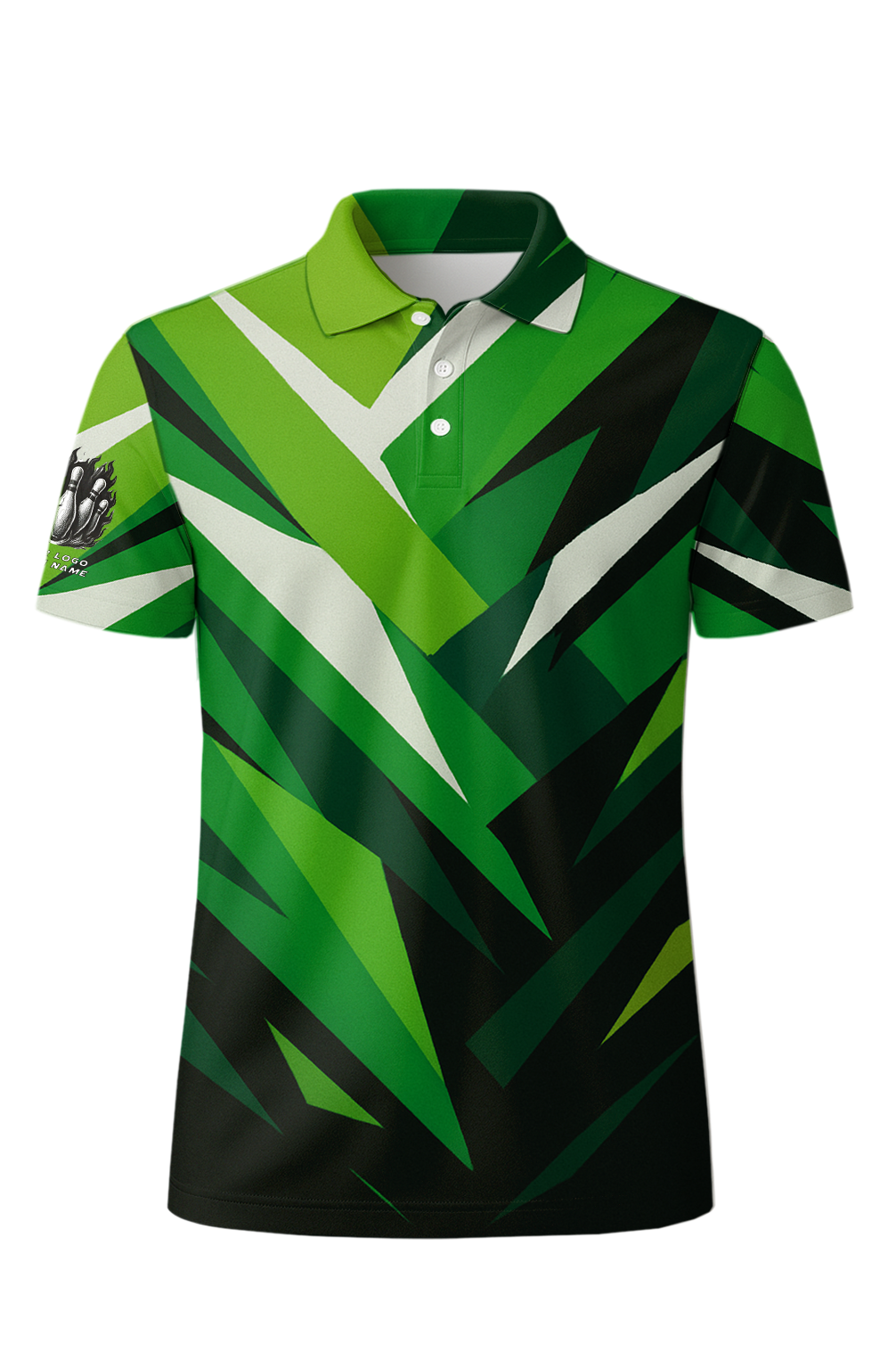 Sharp Green Fragmented Bowling Jersey
