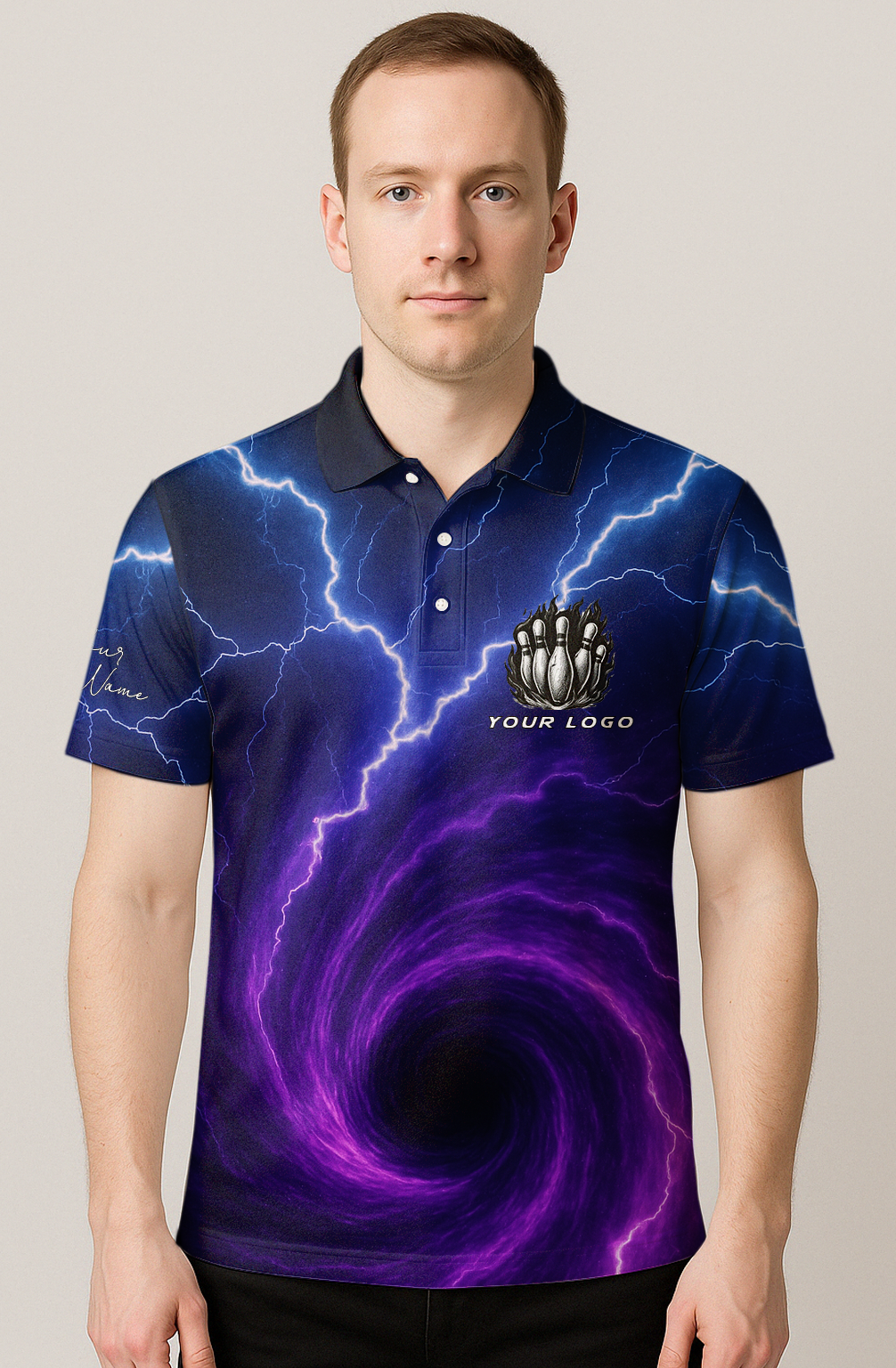Galactic Lightning Vortex Strike Bowling Jersey