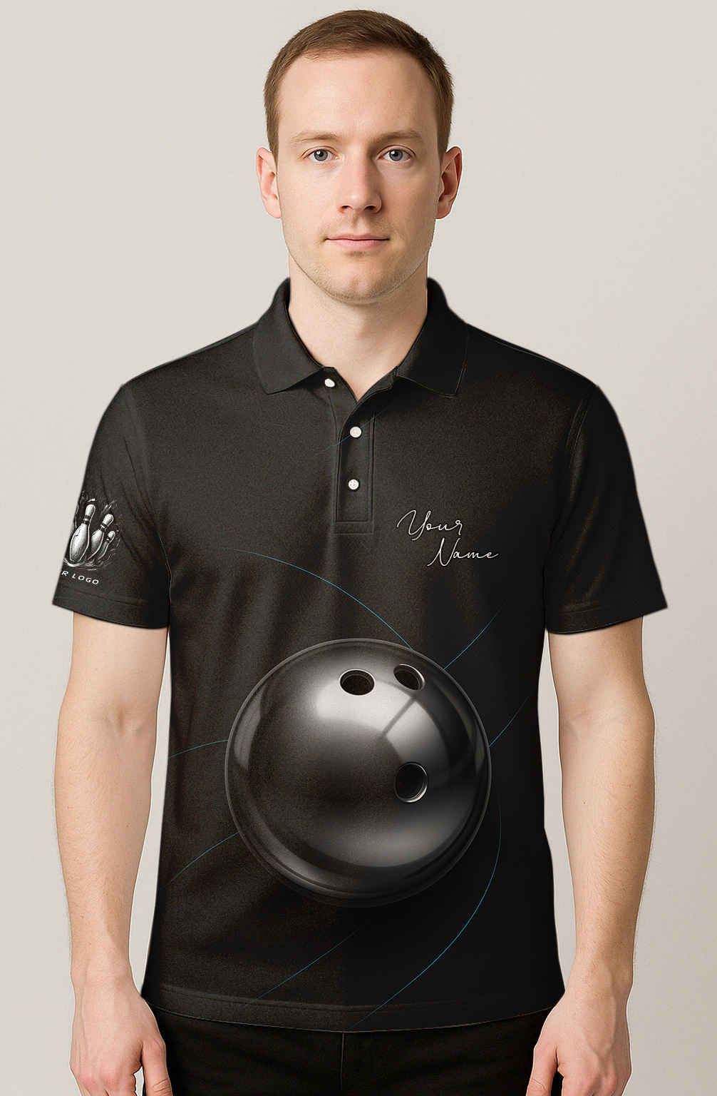Metallic Sphere Sleek Lines Bowling Jersey
