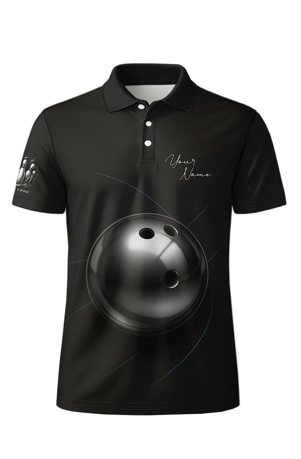 Metallic Sphere Sleek Lines Bowling Jersey