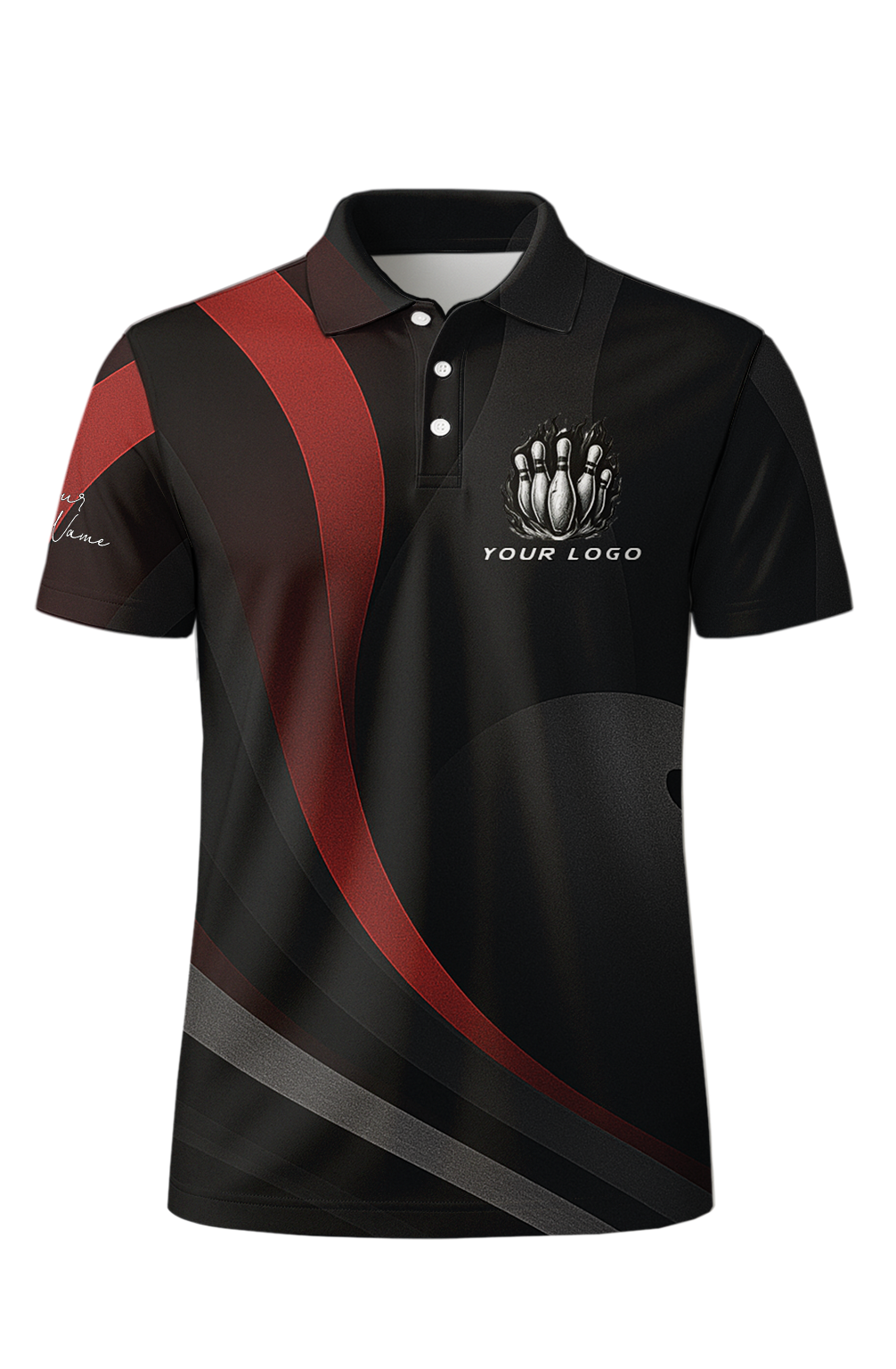 Abstract Pin Strike Motion Bowling Jersey
