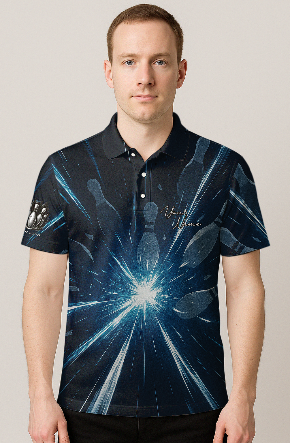 Energetic Pin Bursting Lanes Bowling Jersey
