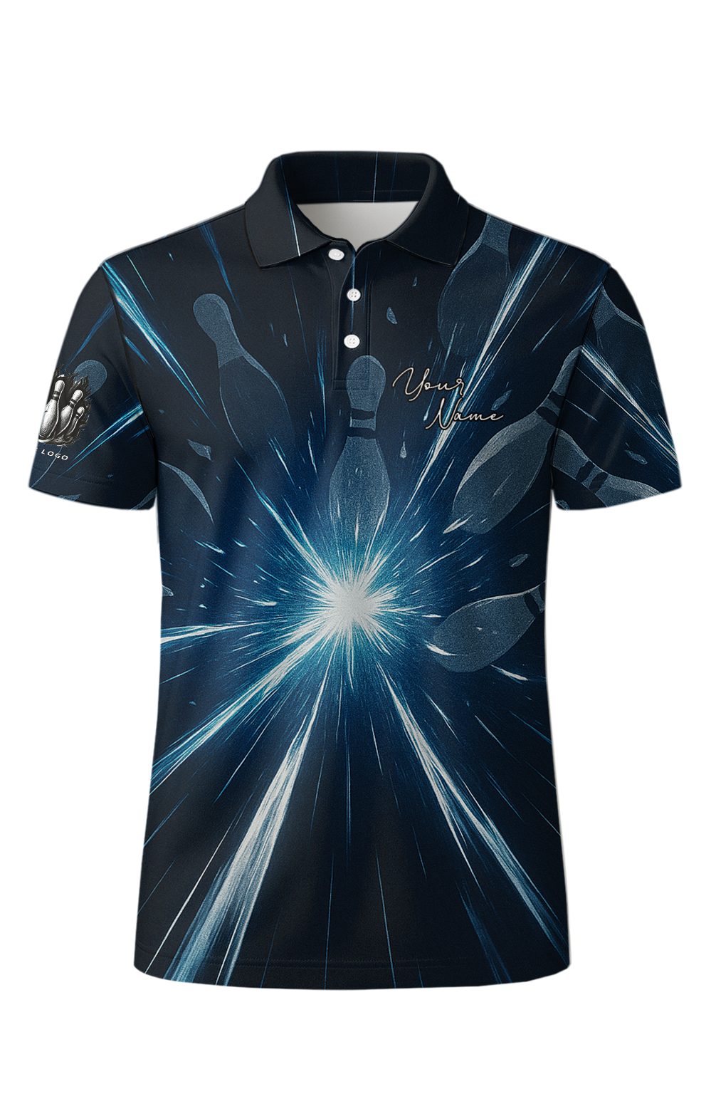 Energetic Pin Bursting Lanes Bowling Jersey