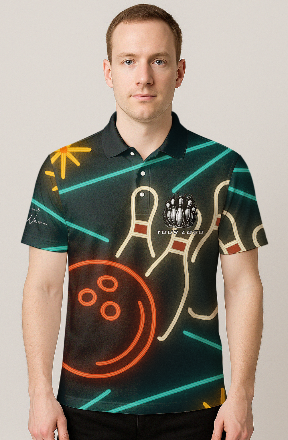 Retro Neon Bowling Night Bowling Jersey