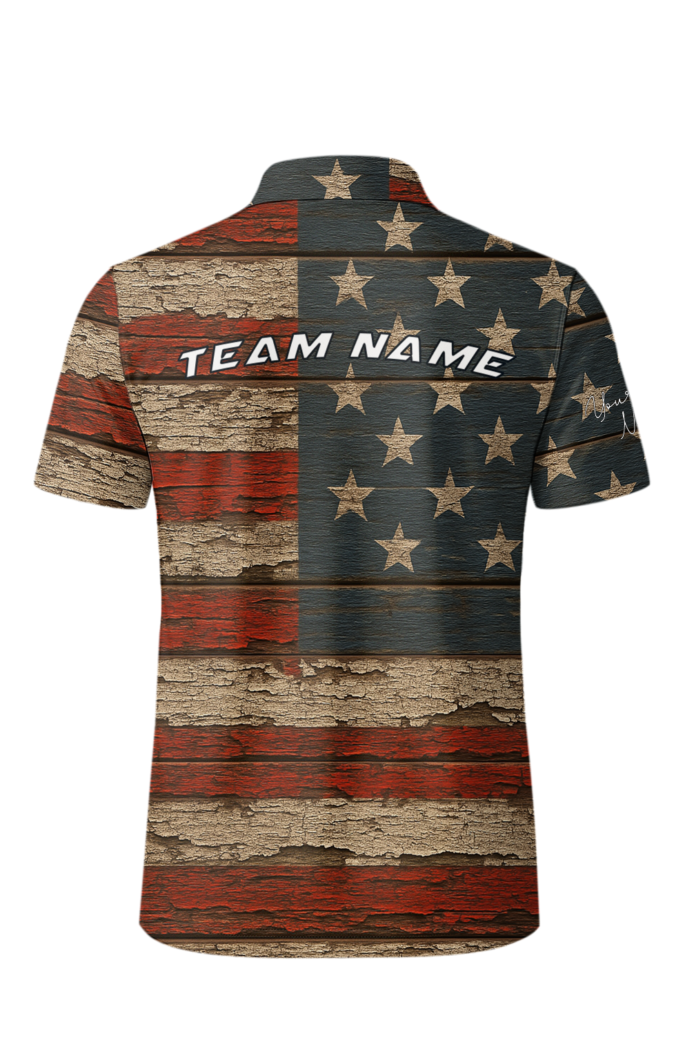 Distressed Wood American Flag Bowling Jersey