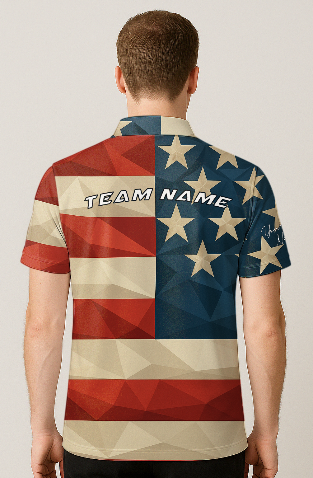 Geometric Stars And Stripes Bowling Jersey