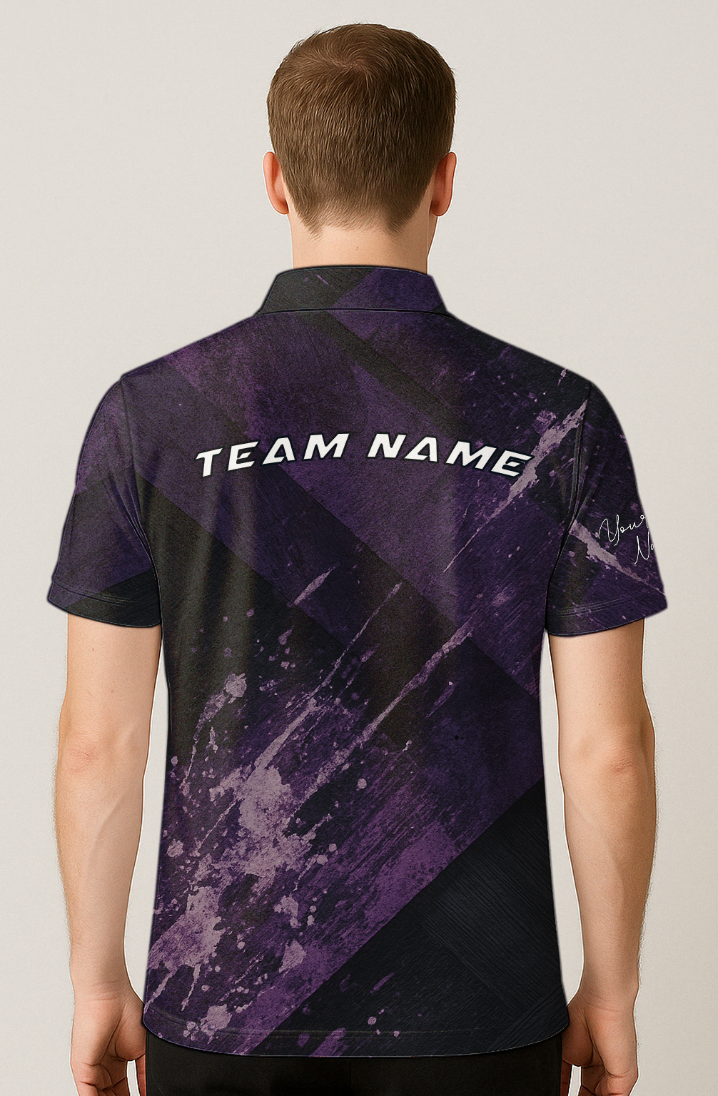 Splatter Paint Purple Plank Bowling Jersey